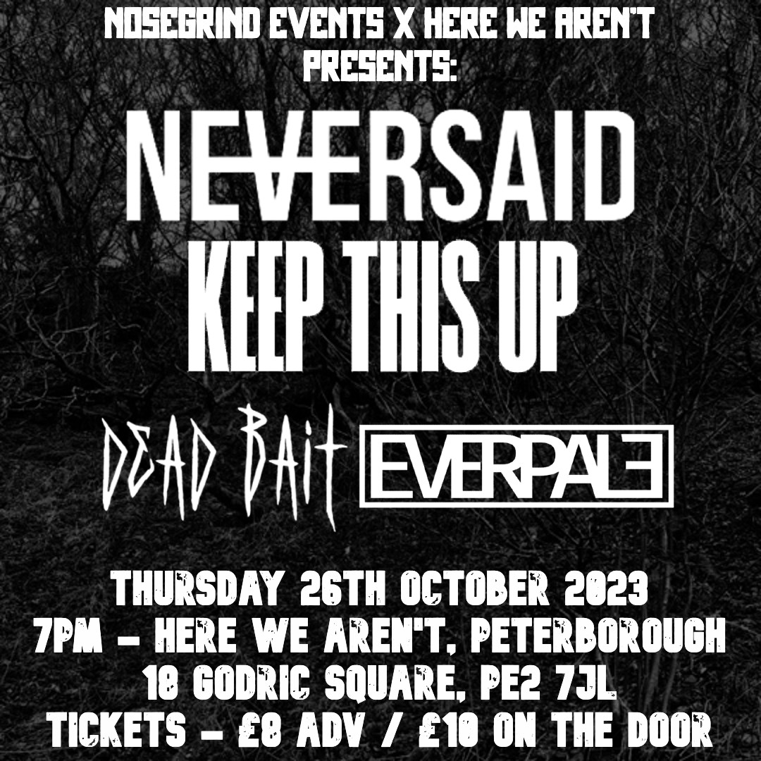 Flyer for the Neversaid / Keep This Up / Dead Bait / Everpale show