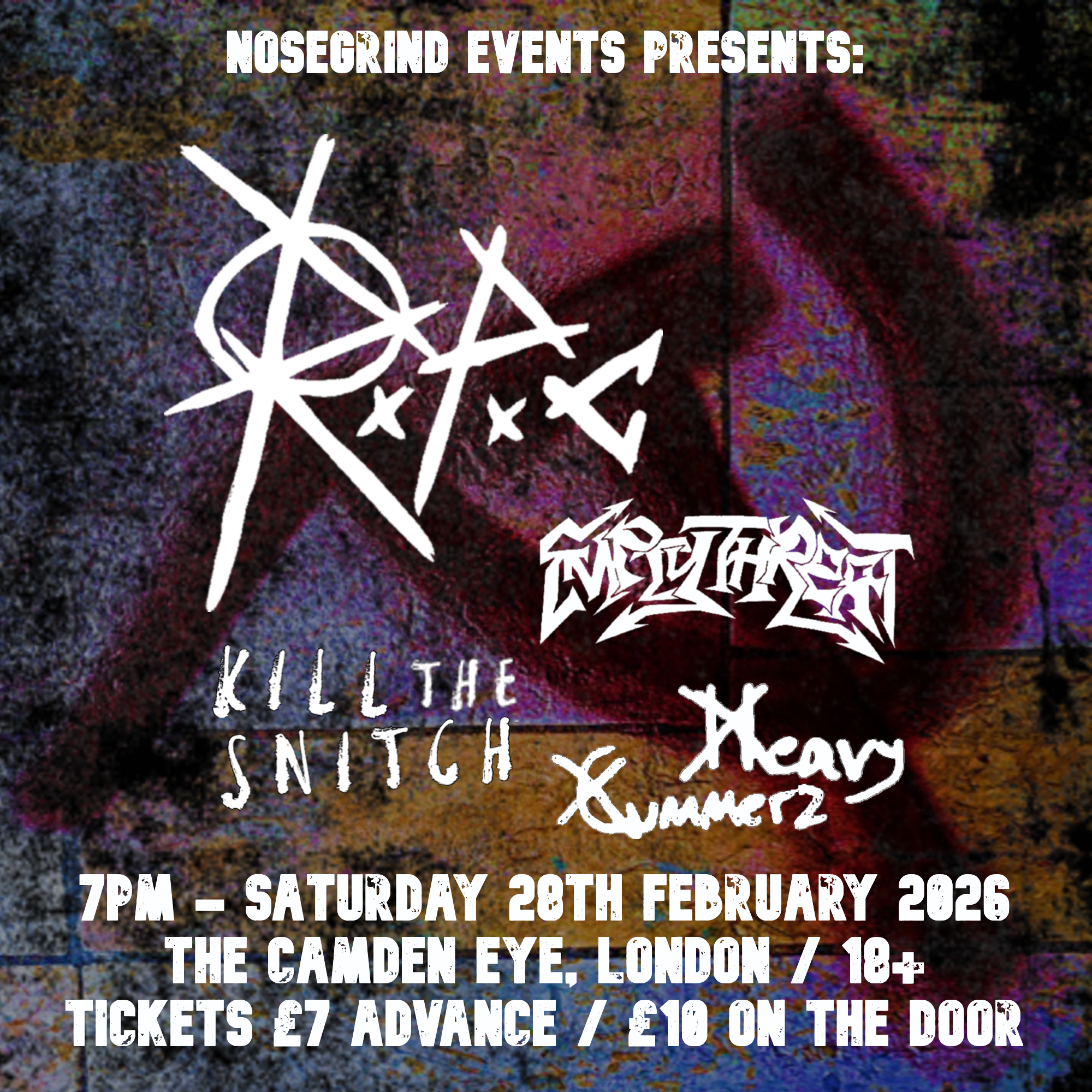 Flyer for the R.P.C / Empty Threat / Kill The Snitch / Heavy Cummerz show